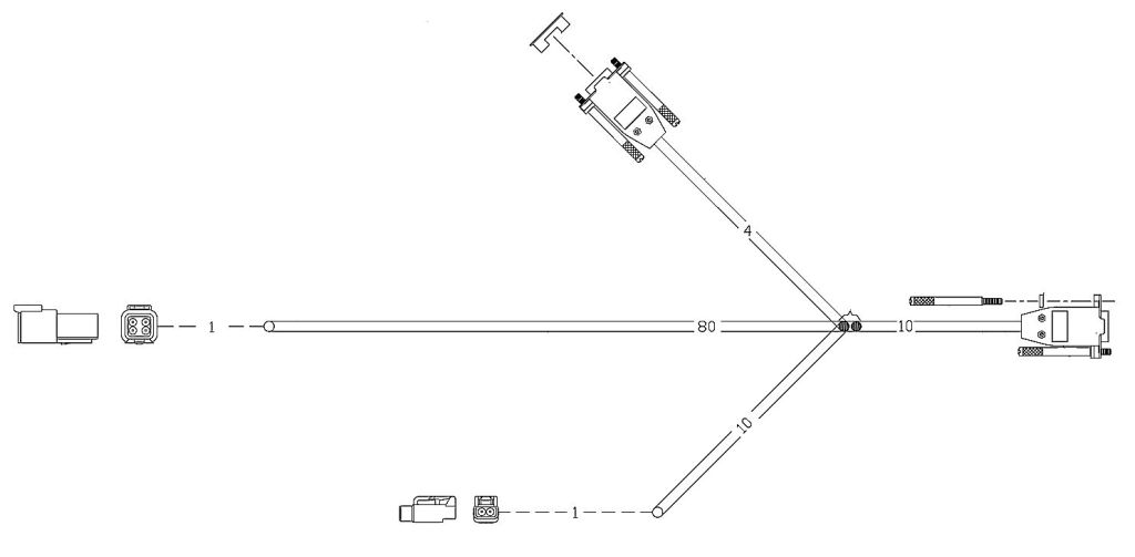 Cable Assy, EZ-Guide 250/500 to EZ-Steer 500, with 2 Pin Power Input